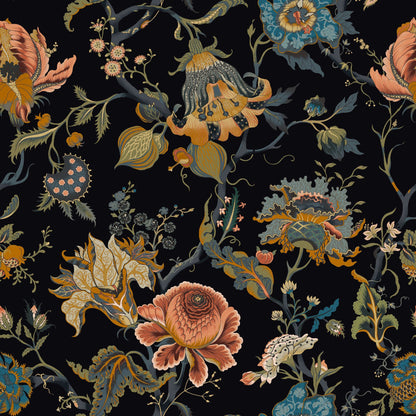 Mallion & Knowles Athena Midnight Fire Retardant Curtains texture detail