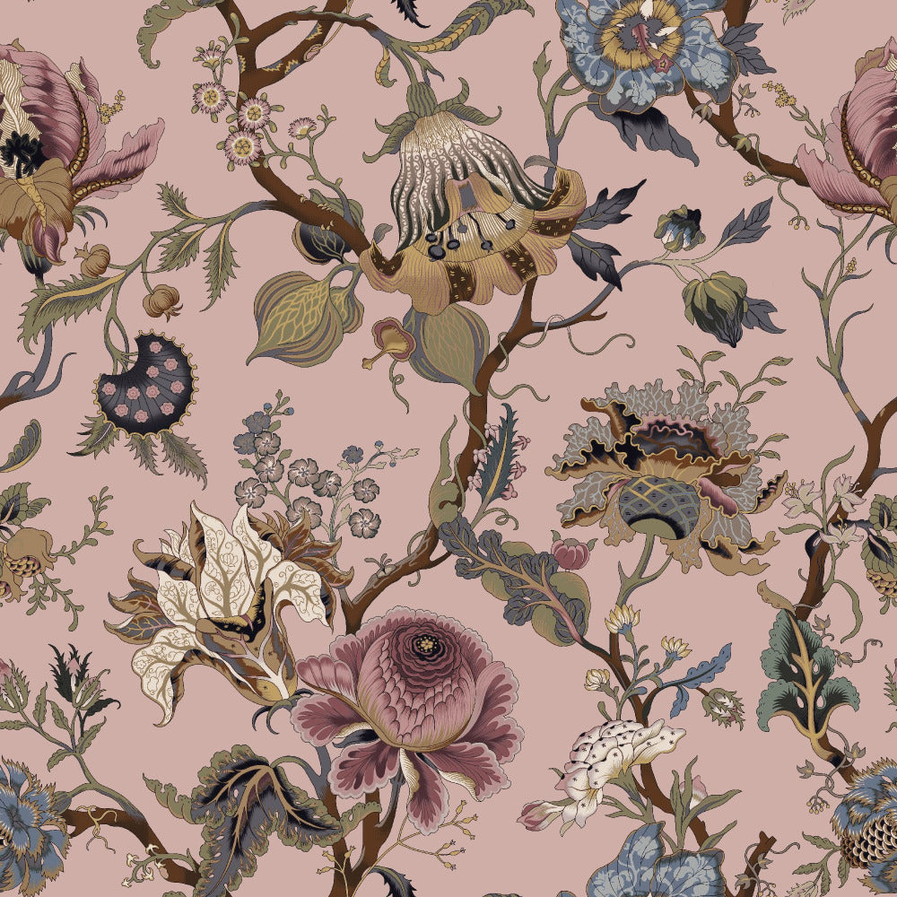 Mallion & Knowles Athena Blush Fire Retardant Curtains texture detail
