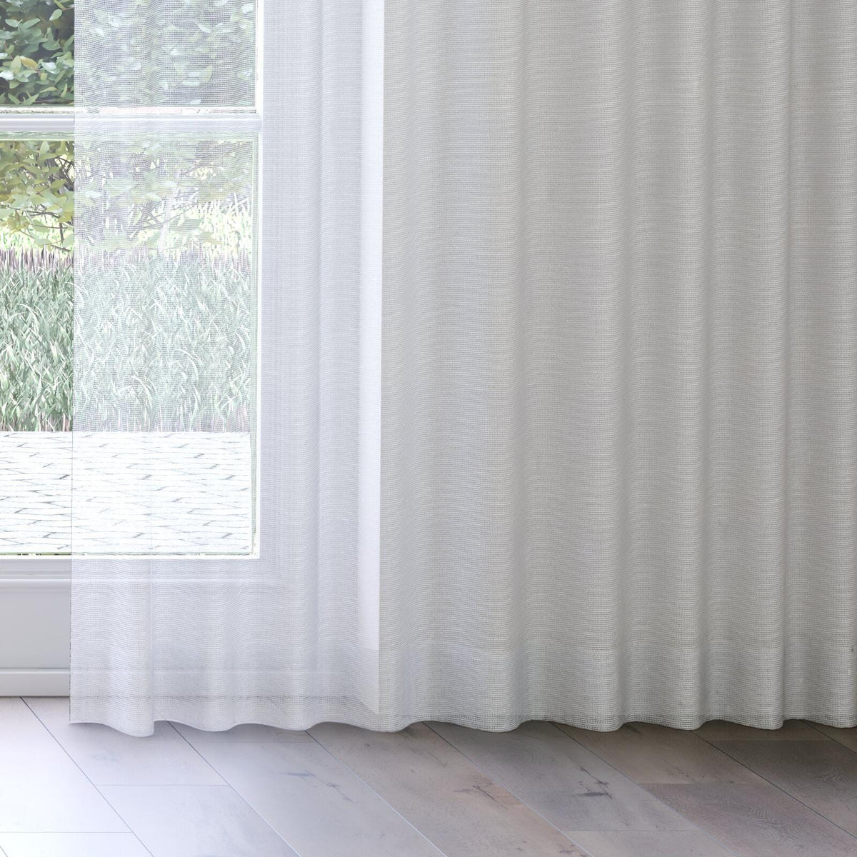 Sekers Aster Pearl fire retardant curtain fabric, view 4