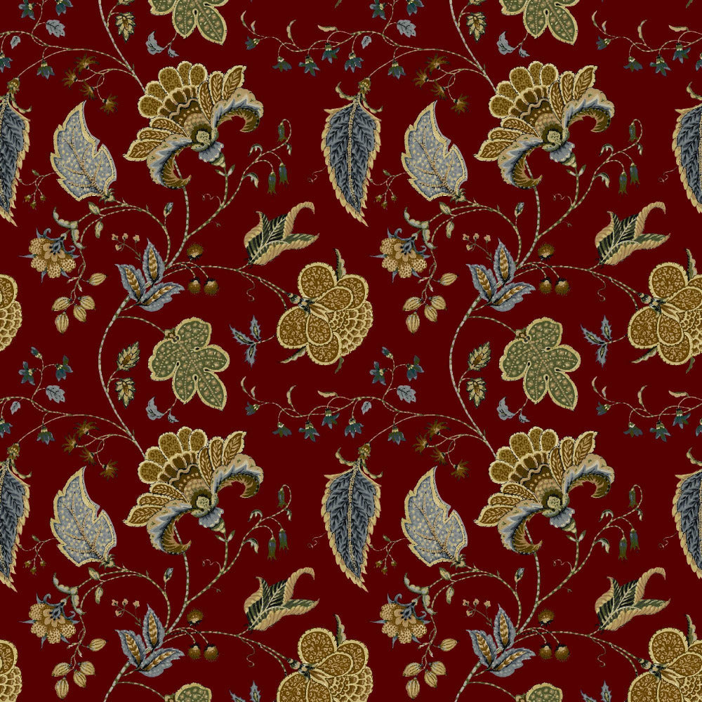 Mallion & Knowles Varanasi Crimson Fire Retardant Curtains
