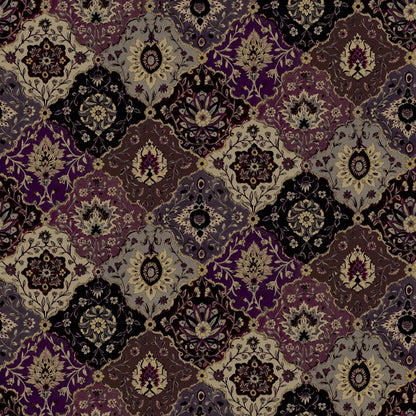 Mallion & Knowles Kashmir Amethyst/Ruby Fire Retardant Curtains