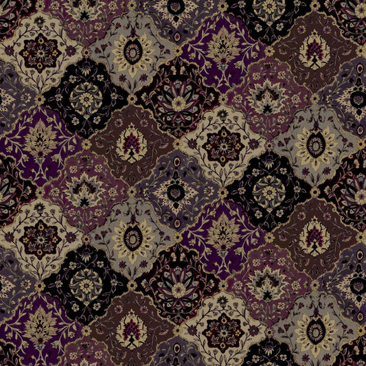 Mallion & Knowles Kashmir Amethyst/Ruby Fire Retardant Curtains