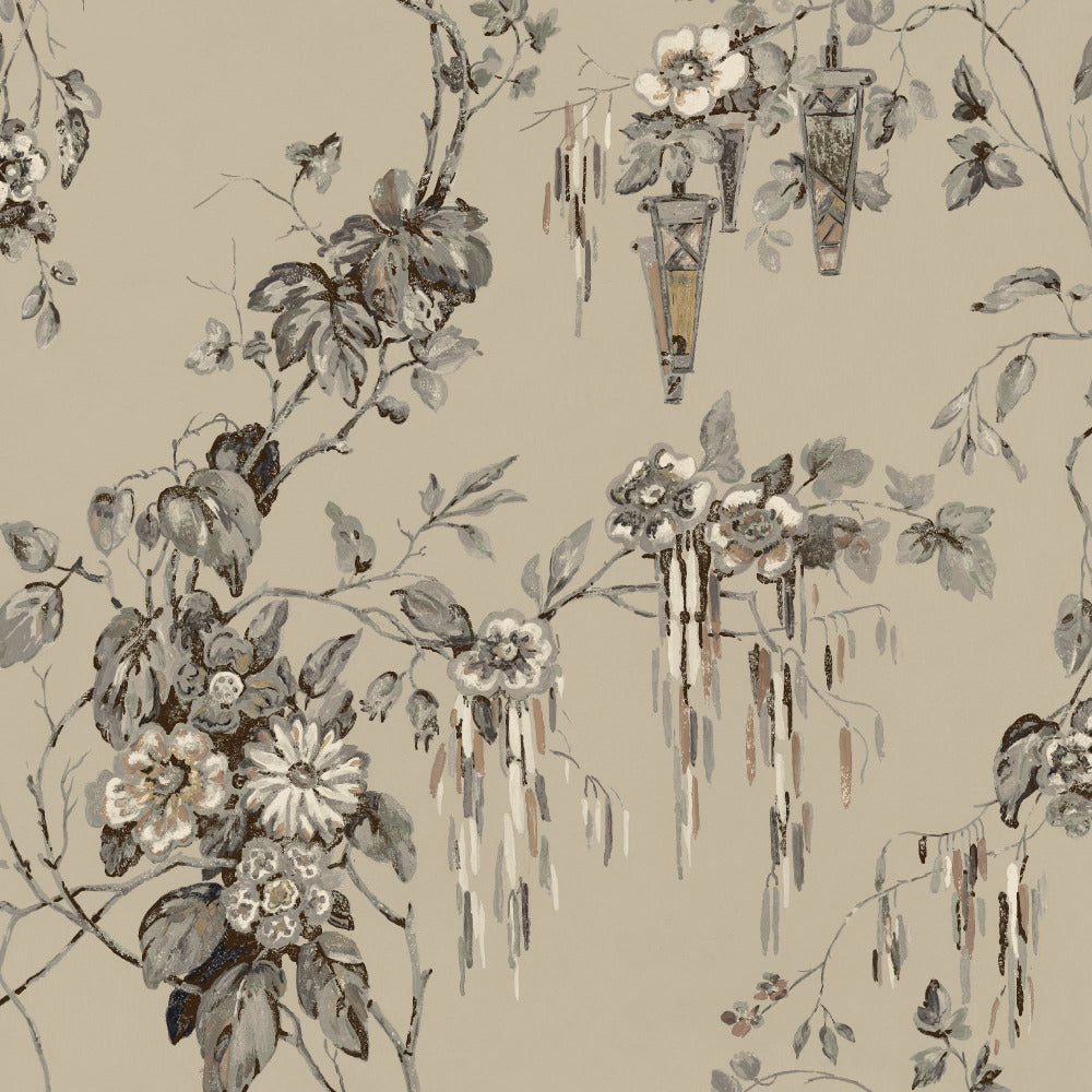 Mallion & Knowles Tiffany Taupe Fire Retardant Curtains texture detail