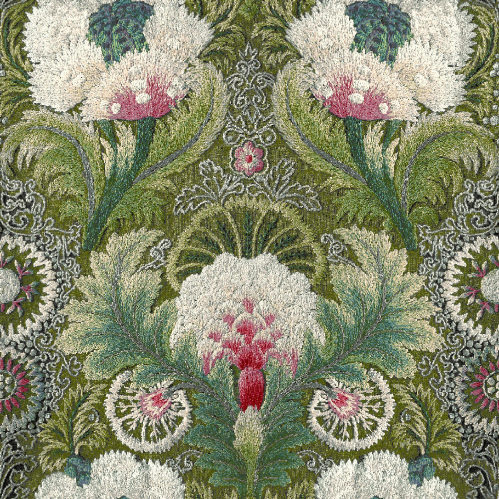 Mallion & Knowles Tapestry Chintz Fire Retardant Curtains texture detail