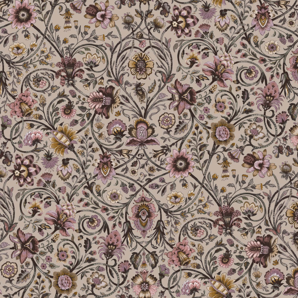 Mallion & Knowles Baroda Rose/Pink Fire Retardant Curtains