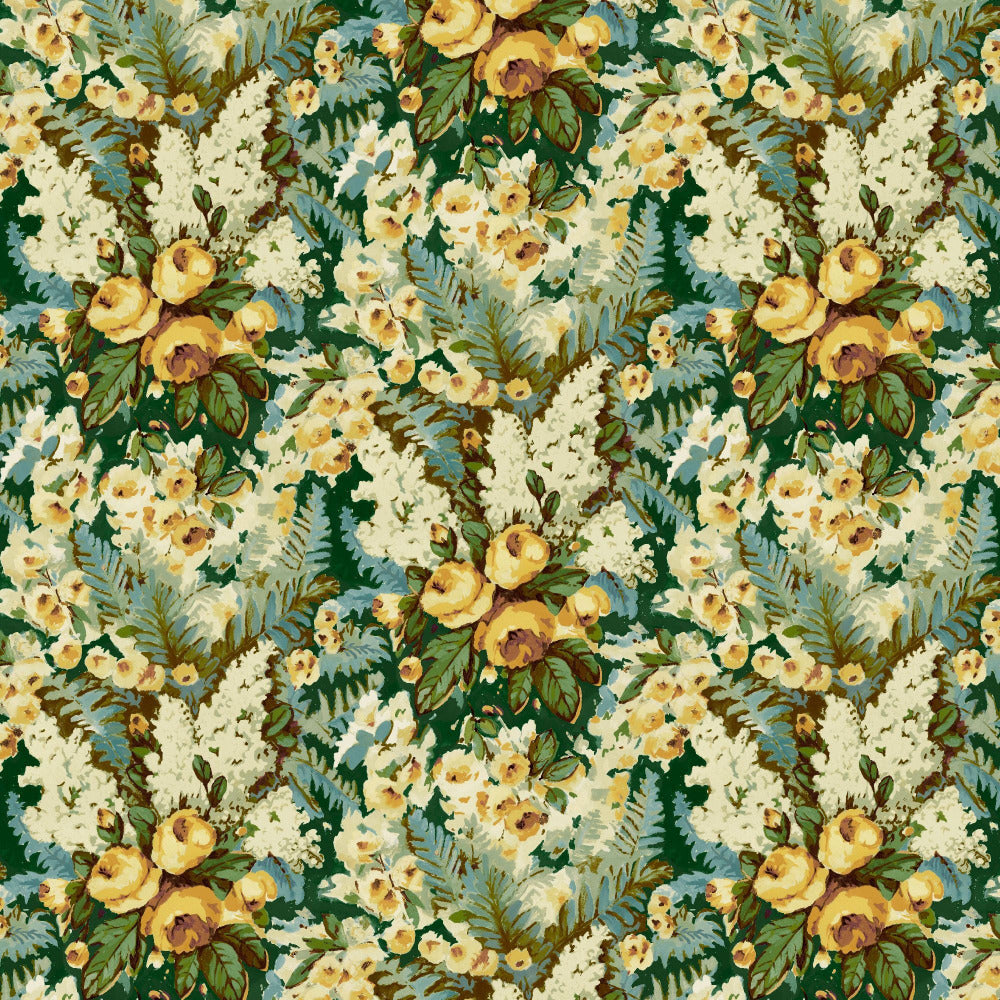 Mallion & Knowles Rose Bower Forest Fire Retardant Curtains