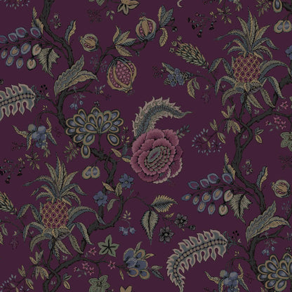 Mallion & Knowles Pompadour Mulberry Fire Retardant Curtains