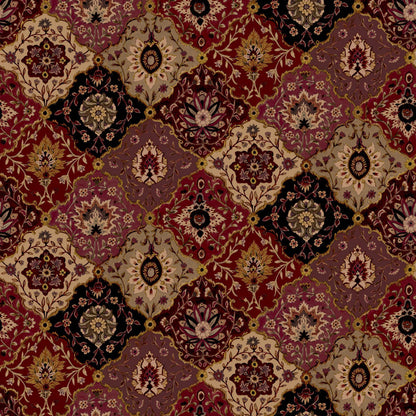 Mallion & Knowles Kashmir Crimson/Berry Fire Retardant Curtains