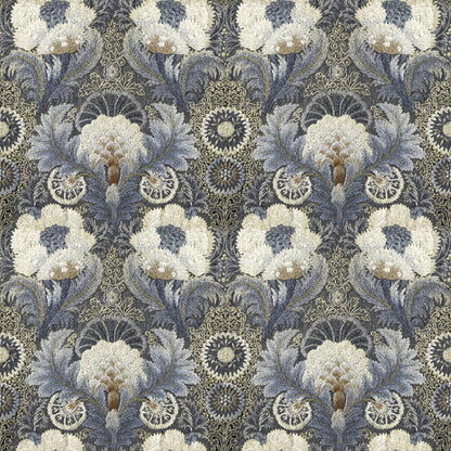 Mallion & Knowles Tapestry Silver Fire Retardant Curtains