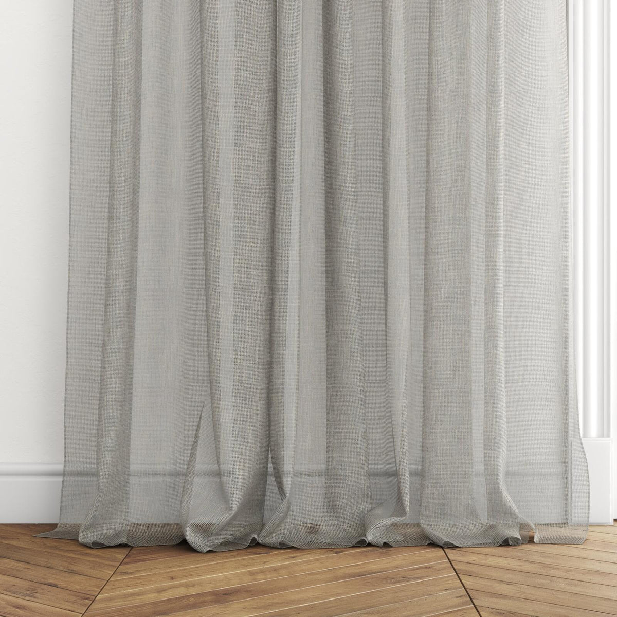 Sekers Aster Graphite fire retardant curtain fabric, view 3