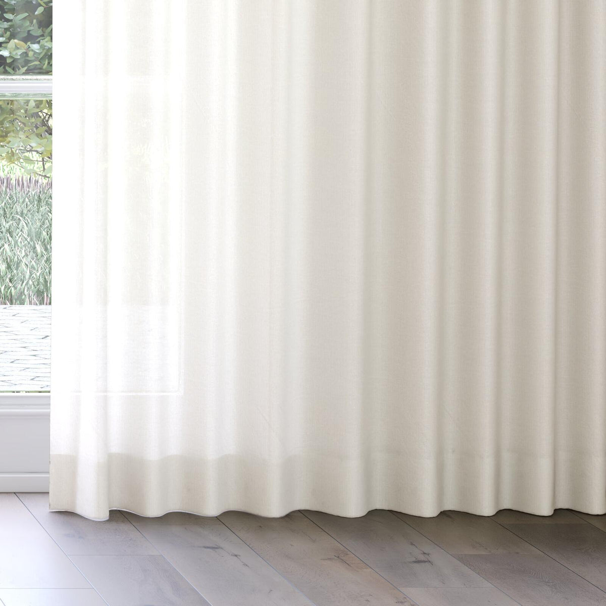 Sekers Malina Putty fire retardant curtain fabric, view 3