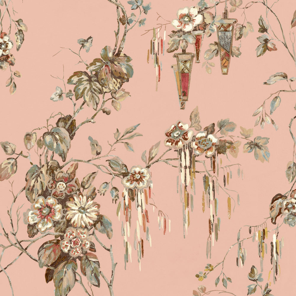Mallion & Knowles Tiffany Peach Fire Retardant Curtains texture detail