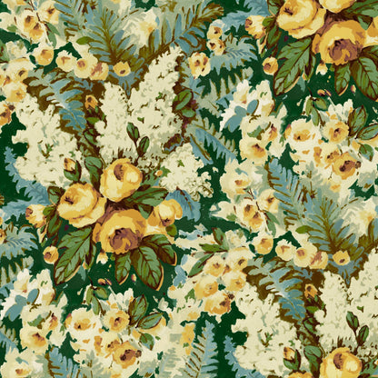 Mallion & Knowles Rose Bower Forest Fire Retardant Curtains texture detail