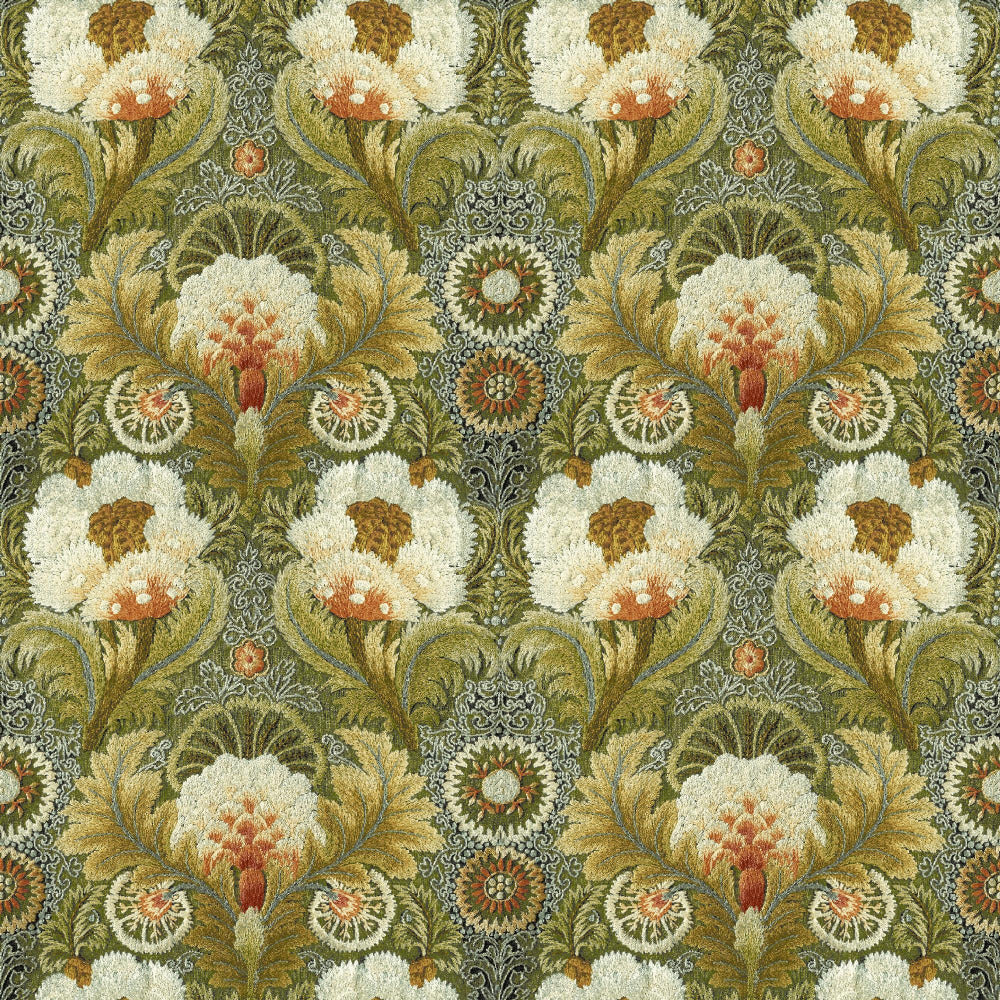 Mallion & Knowles Tapestry Amber Fire Retardant Curtains