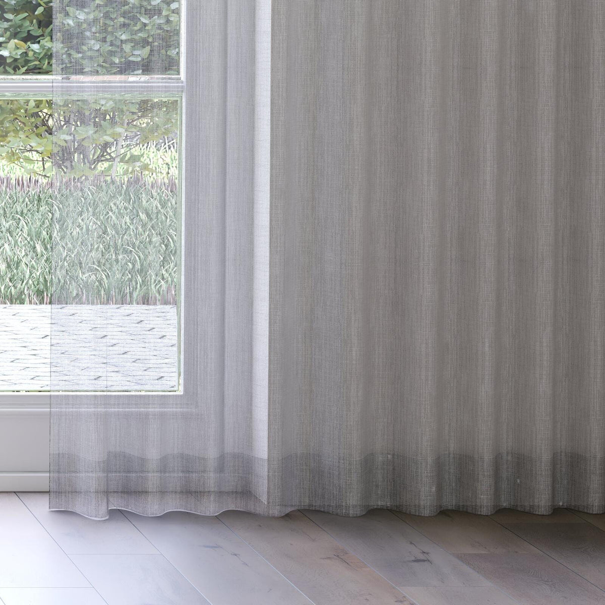 Sekers Aster Steel fire retardant curtain fabric, view 4