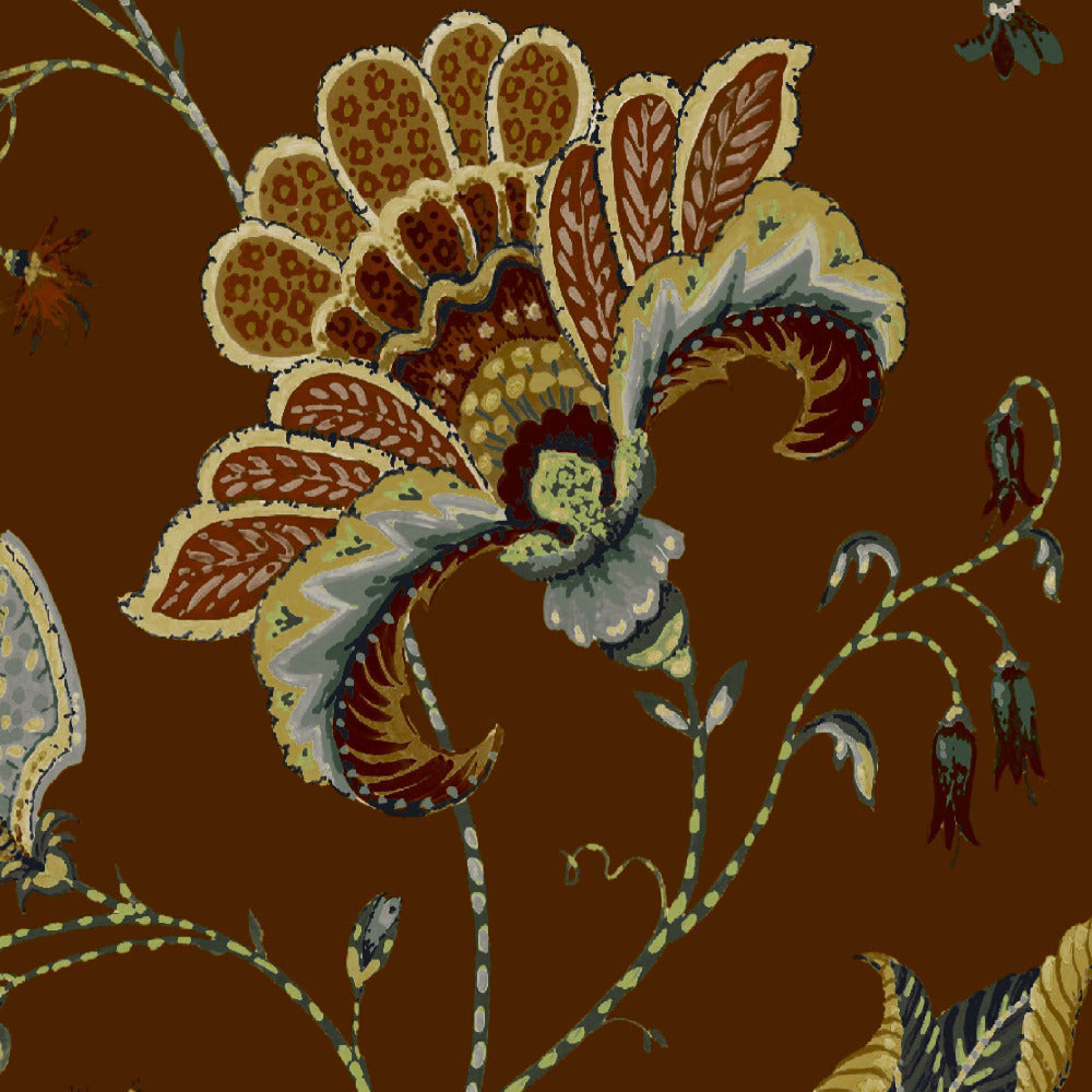Mallion & Knowles Varanasi Chestnut Fire Retardant Curtains texture detail