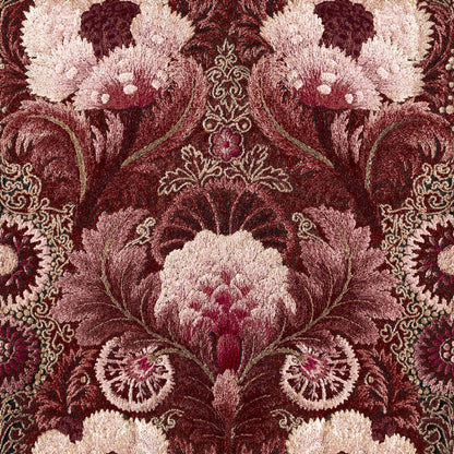 Mallion & Knowles Tapestry Wine Fire Retardant Curtains texture detail