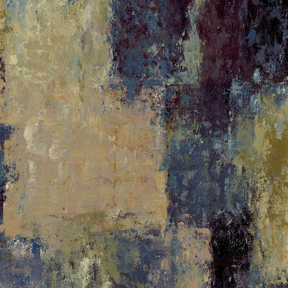 Mallion & Knowles Patina Indigo-Gold Fire Retardant Curtains texture detail