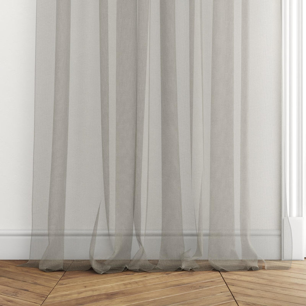 Sekers Bora Truffle fire retardant curtain fabric, view 3