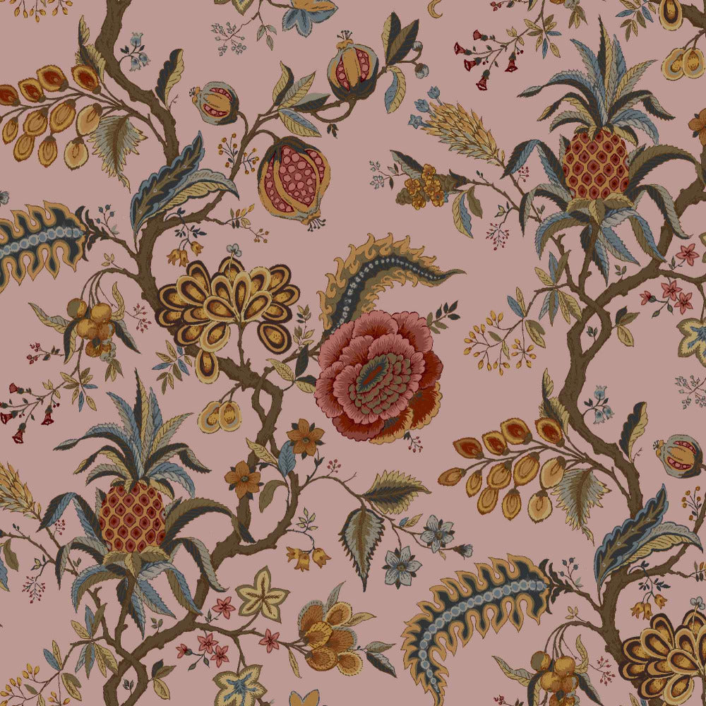 Mallion & Knowles Pompadour Blush Fire Retardant Curtains