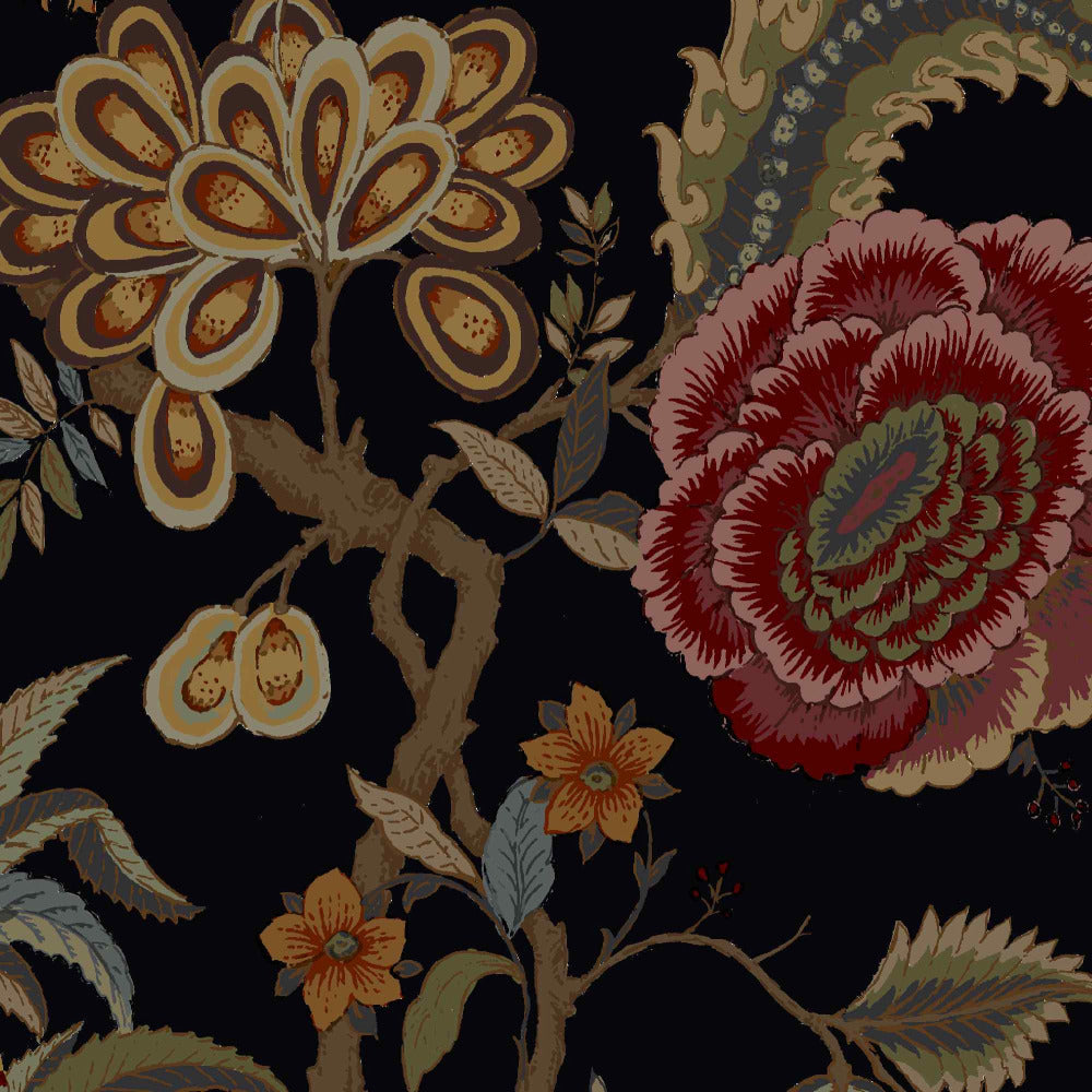 Mallion & Knowles Pompadour Jet Fire Retardant Curtains texture detail