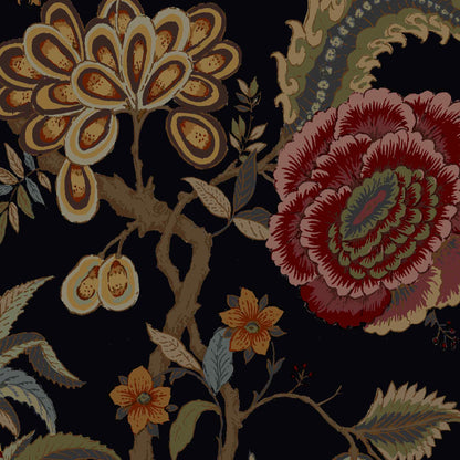 Mallion & Knowles Pompadour Jet Fire Retardant Curtains texture detail