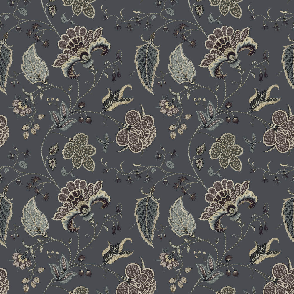 Mallion & Knowles Varanasi Charcoal Fire Retardant Curtains