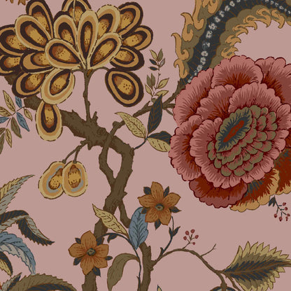 Mallion & Knowles Pompadour Blush Fire Retardant Curtains texture detail