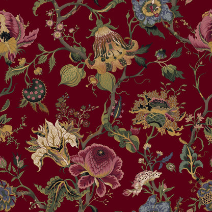Mallion & Knowles Athena Crimson Fire Retardant Curtains texture detail