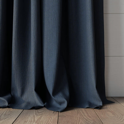 Sekers Glamis Marine fire retardant curtain fabric made-up curtain