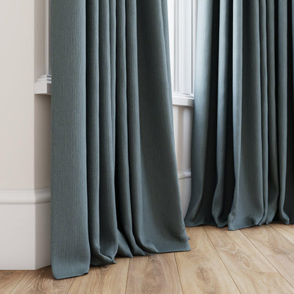 Sekers Glamis Surf fire retardant curtain fabric made-up curtain
