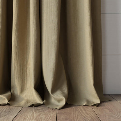 Sekers Glamis Almond fire retardant curtain fabric made-up curtain