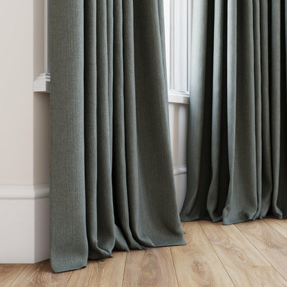 Sekers Glamis Steeple Grey fire retardant curtain fabric made-up curtain