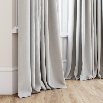 Sekers Glamis Ecru fire retardant curtain fabric made-up curtain