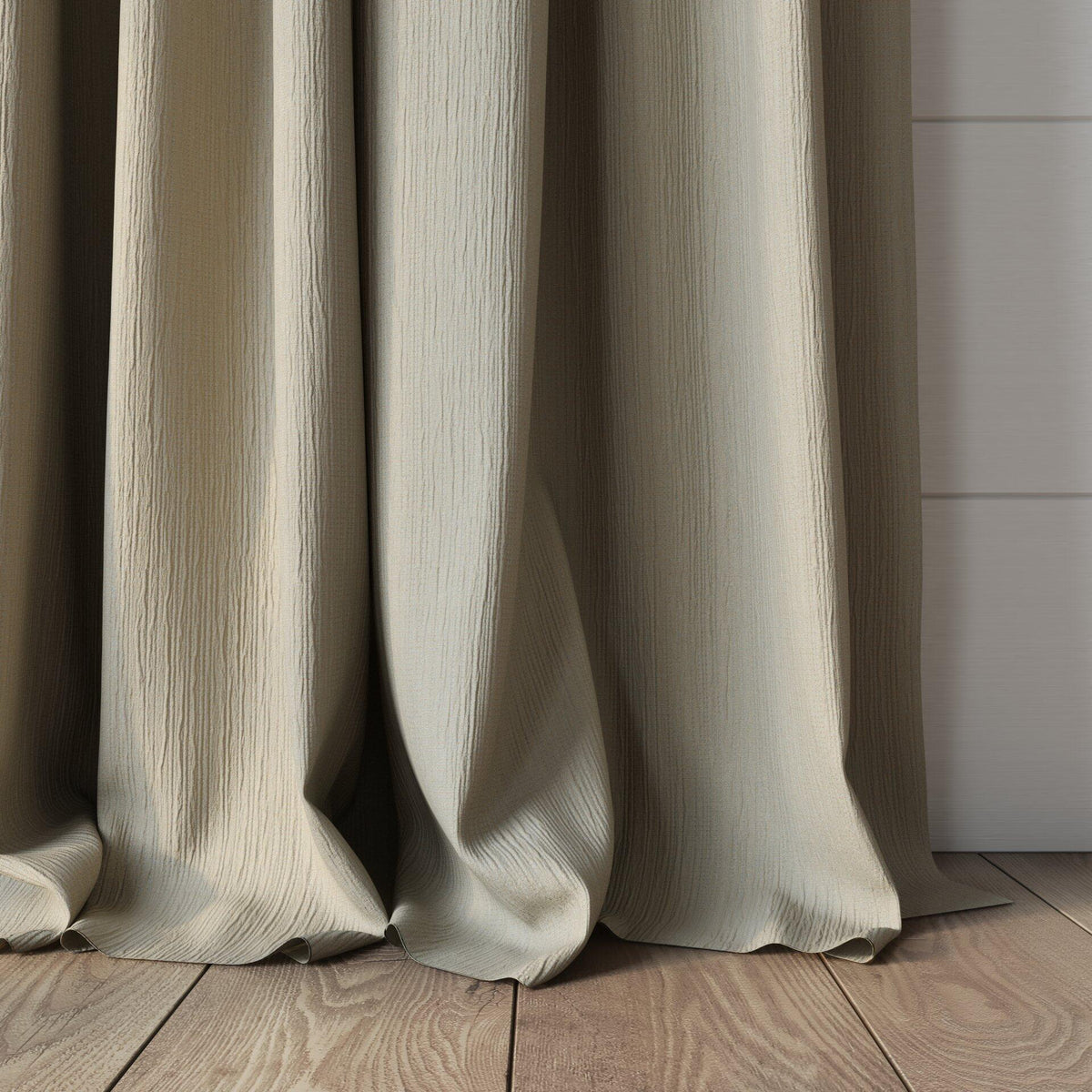 Sekers Glamis Opal fire retardant curtain fabric made-up curtain