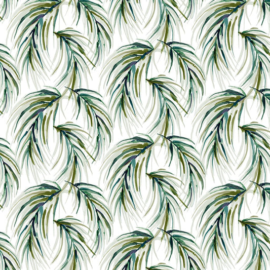 Panaz Alvaro B38 Lime Palm Palm Fire Retardant Curtains