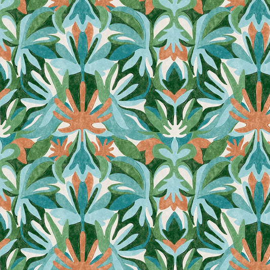 Panaz Melora B21 Fig Leaf Paprika Azul Fire Retardant Curtains