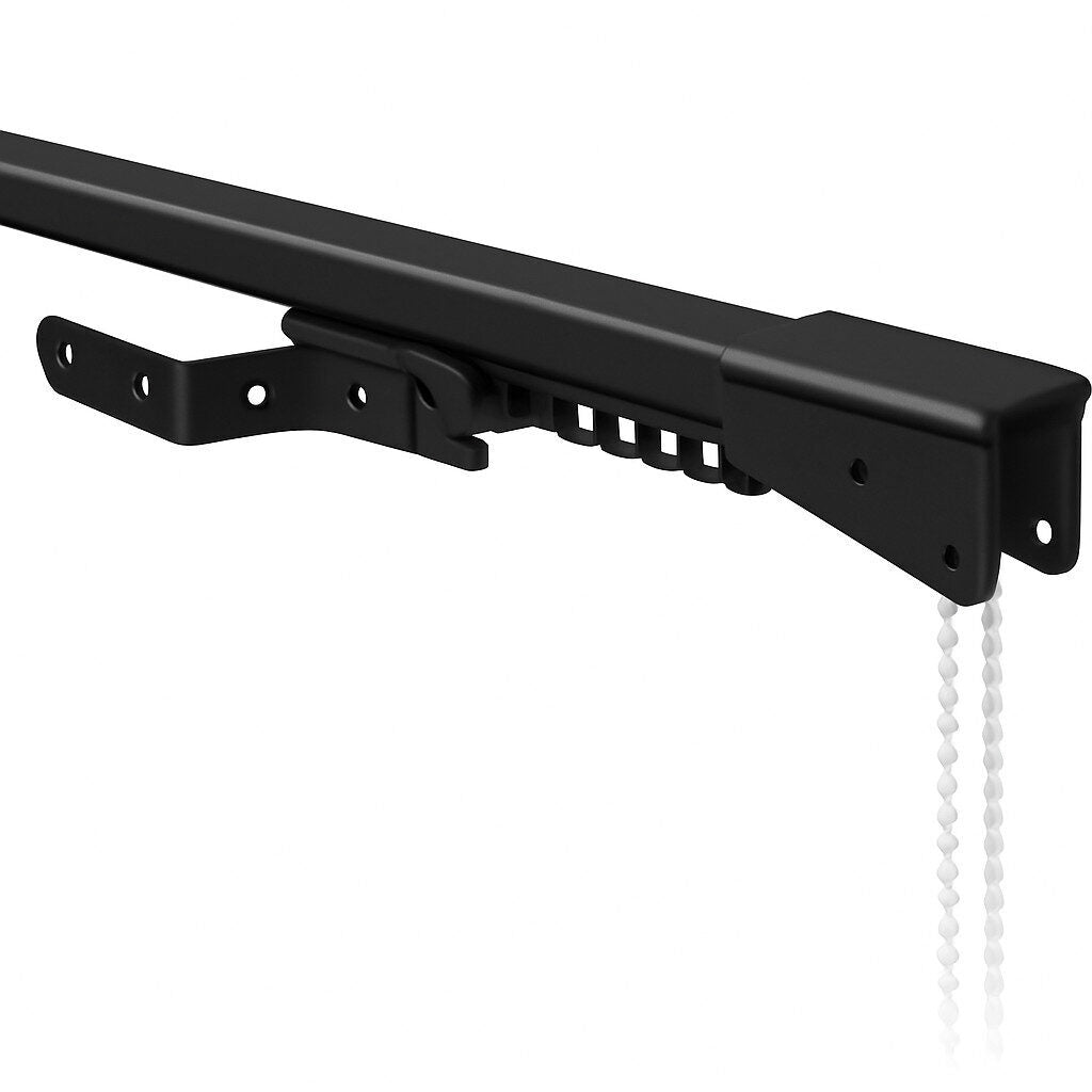 Heavy Duty K Section Corded Metal Curtain Track - Black