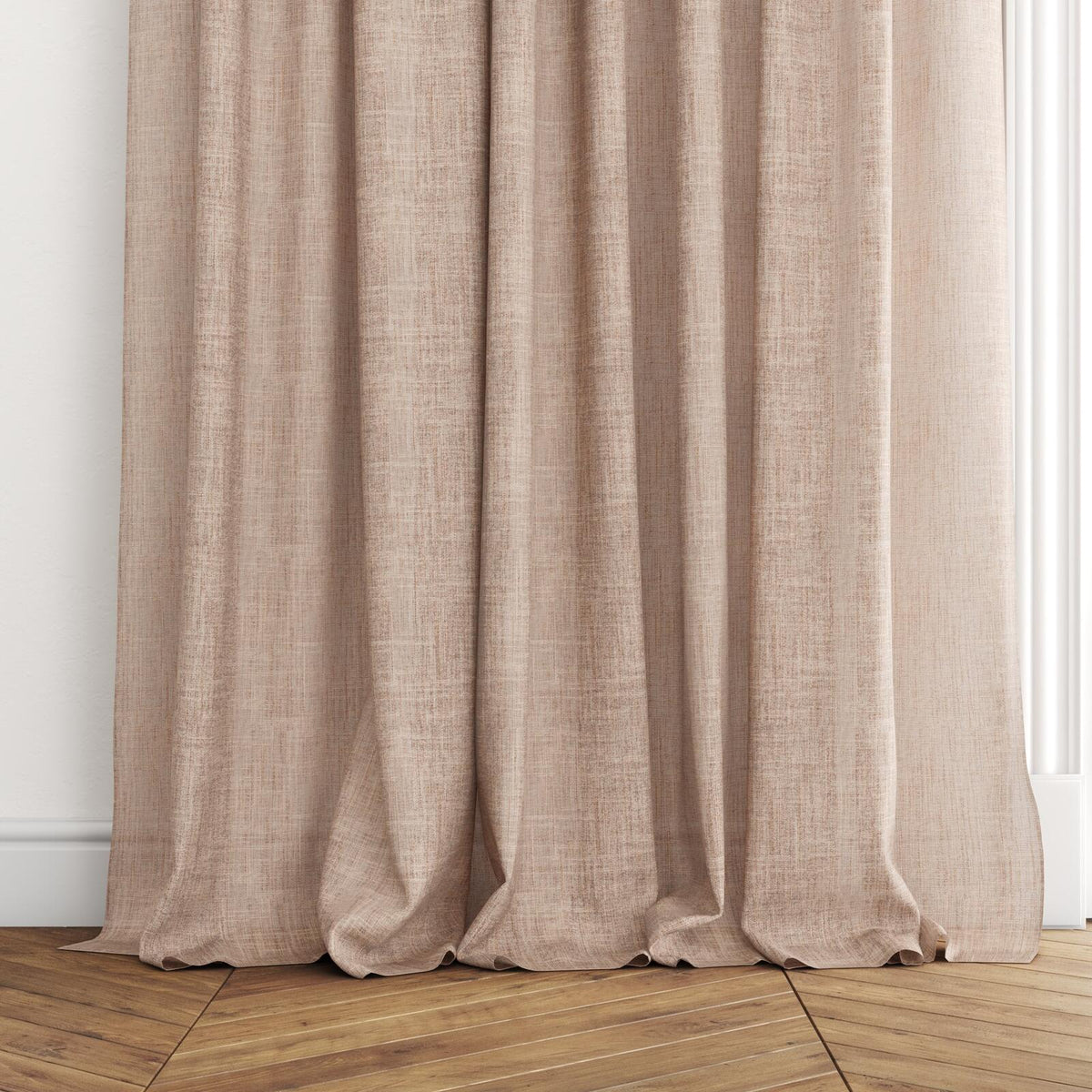 Sekers Lennox Nectarine fire retardant curtain fabric, view 3