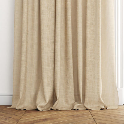 Sekers Lennox Apricot fire retardant curtain fabric, view 3