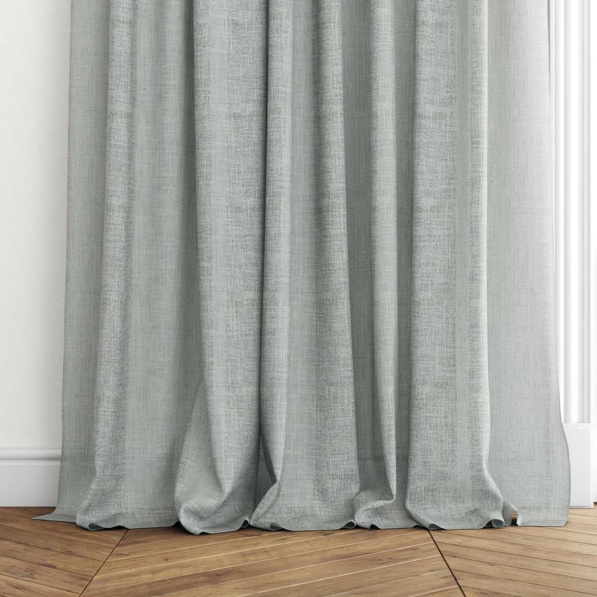 Sekers Lennox Seafoam fire retardant curtain fabric, view 3