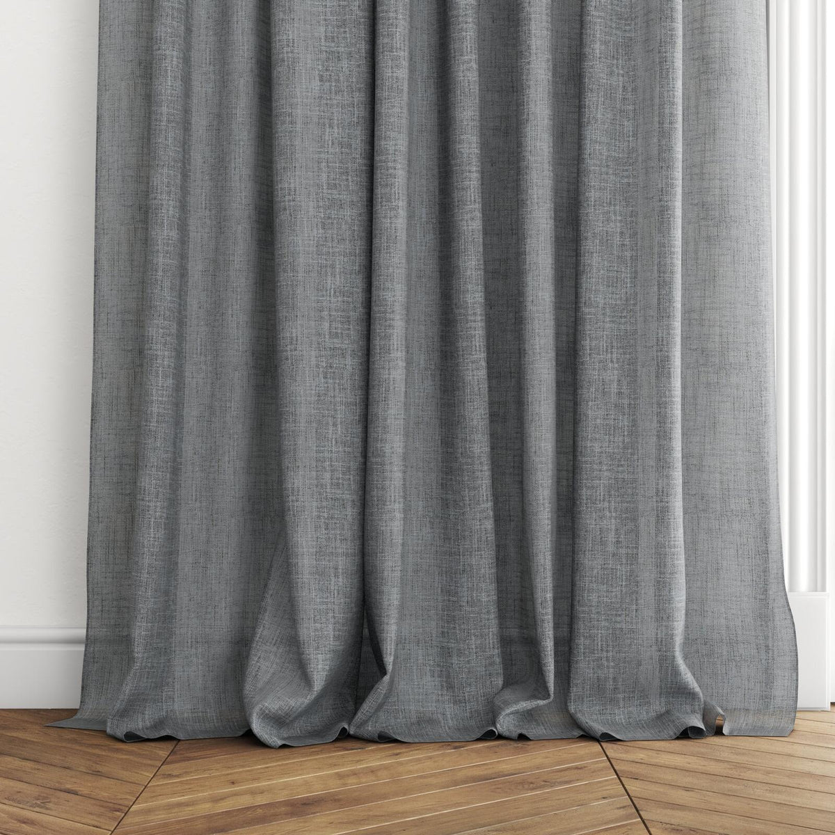 Sekers Lennox Slate fire retardant curtain fabric, view 3