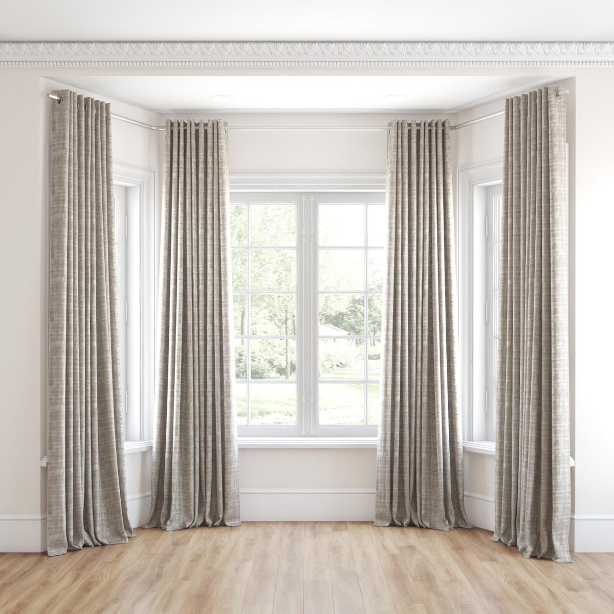 FR-One Modish Limestone fire retardant curtain fabric, view 7