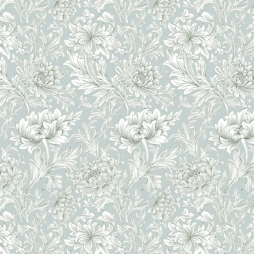 Panaz Chrysanthemum Toile B02 Willow Fire Retardant Curtains