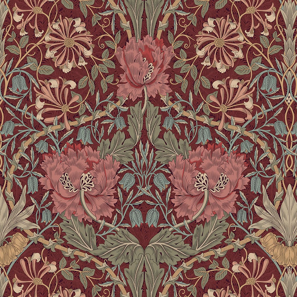Panaz Honeysuckle & Tulip D03 Wine Bayleaf Fire Retardant Curtains