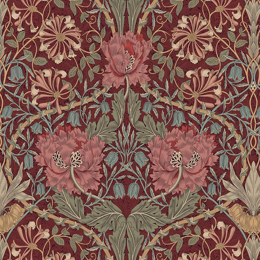 Panaz Honeysuckle & Tulip D03 Wine Bayleaf Fire Retardant Curtains
