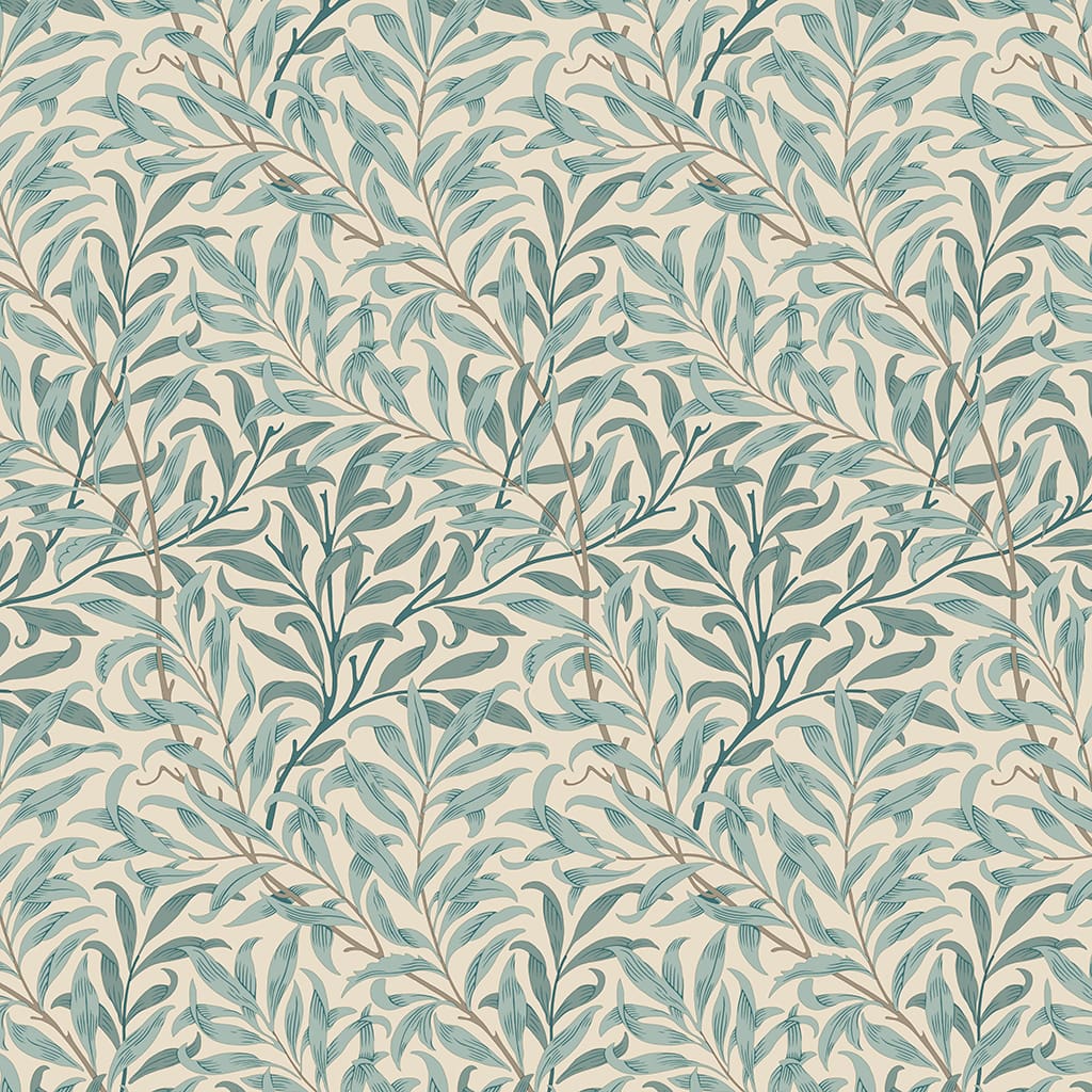 Panaz Willow Boughs H08 Cream Pale Green Fire Retardant Curtains