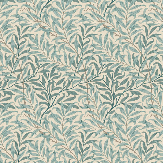 Panaz Willow Boughs H08 Cream Pale Green Fire Retardant Curtains