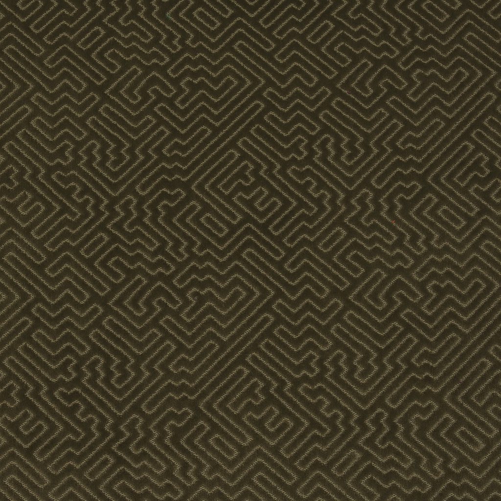Labyrinth 231 Olive fire retardant curtain fabric