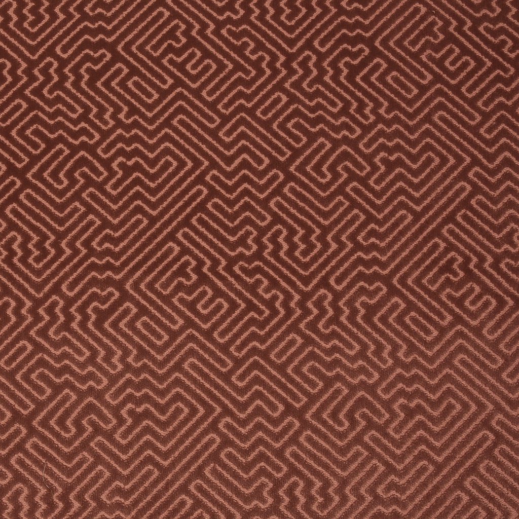 Labyrinth 574 Dark Coral fire retardant curtain fabric